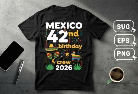 42nd Birthday Mexico Shirt Design SVG: Graphics for T-Shirt Designs
