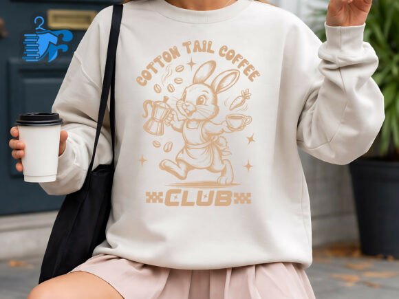 Cotton Tail Coffee Club Bunny Graphics & T-Shirt Designs