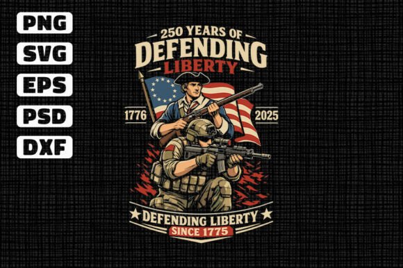 Defending Liberty 250 Years Graphics for T-Shirt Designs