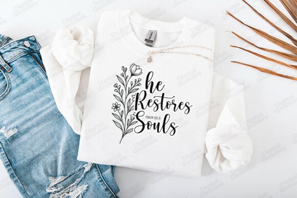 He Restores My Soul Psalm 23 Design Graphics