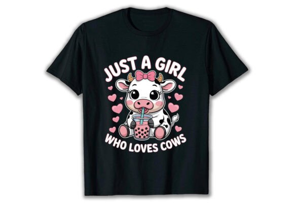 Just a Girl Who Loves Cows TShirt Design Graphics