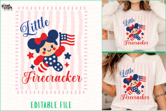 Little Firecracker Girl SVG: Graphics for T-Shirt Designs