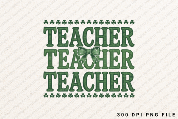 Lucky Teacher Shamrock PNG: Graphics for T-Shirt Designs
