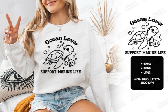Ocean Lover Support Marine Life Graphics for T-Shirt Designs
