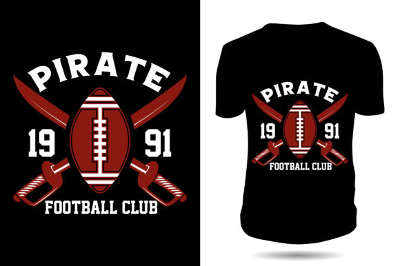 Pirate Football Graphics for T-Shirt Designs