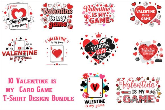 Valentine Cardgame Graphics for T-Shirt Designs