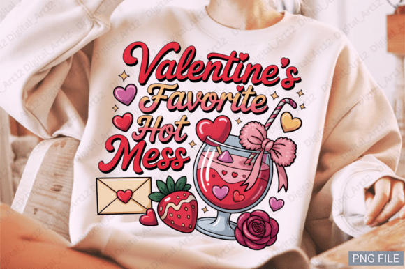 Valentine Hot Mess PNG for Graphics & T-Shirt Designs