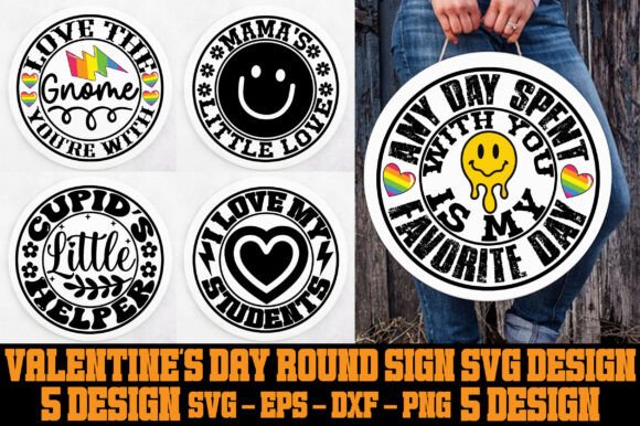 Valentine Round Sign SVG for Graphics & T-Shirt Designs